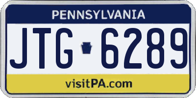 PA license plate JTG6289