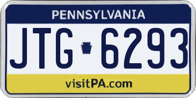 PA license plate JTG6293