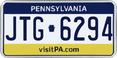 PA license plate JTG6294