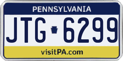 PA license plate JTG6299