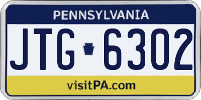 PA license plate JTG6302