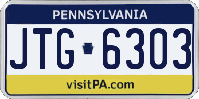 PA license plate JTG6303