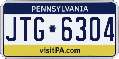 PA license plate JTG6304