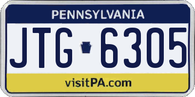 PA license plate JTG6305
