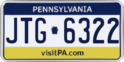 PA license plate JTG6322