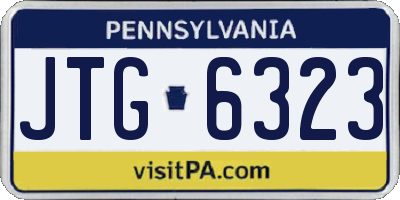 PA license plate JTG6323
