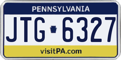 PA license plate JTG6327