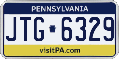 PA license plate JTG6329