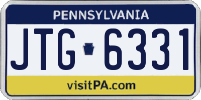 PA license plate JTG6331