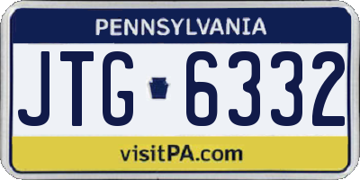 PA license plate JTG6332