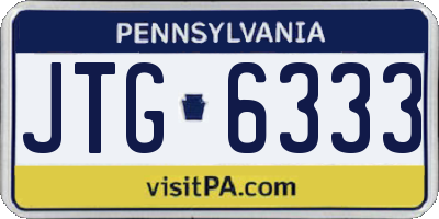 PA license plate JTG6333