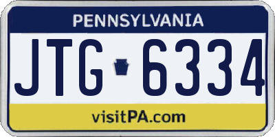 PA license plate JTG6334