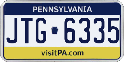 PA license plate JTG6335