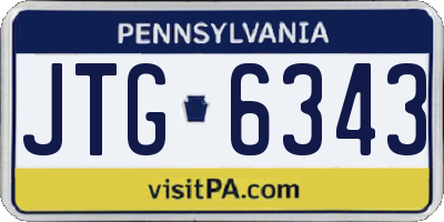 PA license plate JTG6343