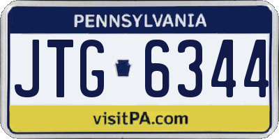 PA license plate JTG6344
