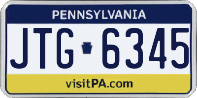 PA license plate JTG6345