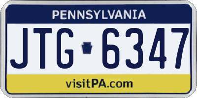 PA license plate JTG6347