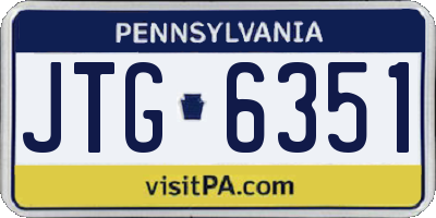PA license plate JTG6351