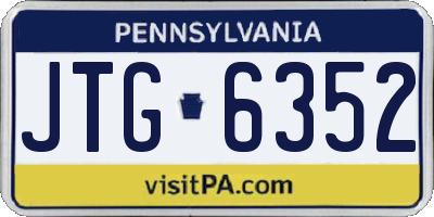 PA license plate JTG6352