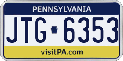 PA license plate JTG6353