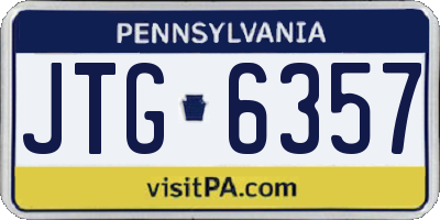 PA license plate JTG6357