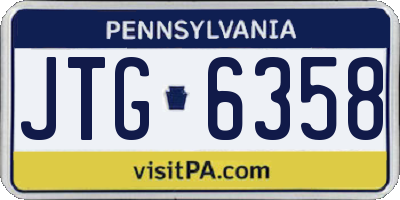 PA license plate JTG6358