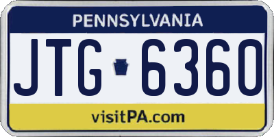 PA license plate JTG6360
