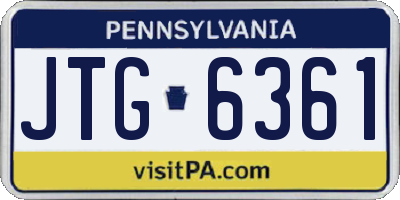 PA license plate JTG6361