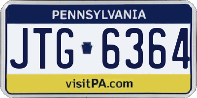 PA license plate JTG6364
