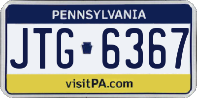 PA license plate JTG6367