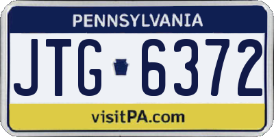 PA license plate JTG6372