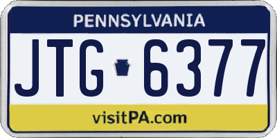 PA license plate JTG6377