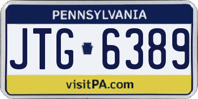 PA license plate JTG6389