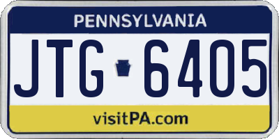 PA license plate JTG6405