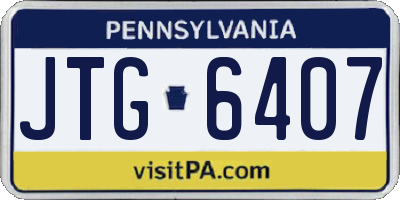 PA license plate JTG6407