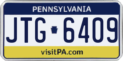 PA license plate JTG6409