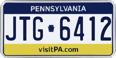 PA license plate JTG6412