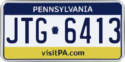 PA license plate JTG6413