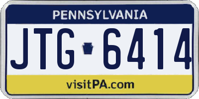 PA license plate JTG6414