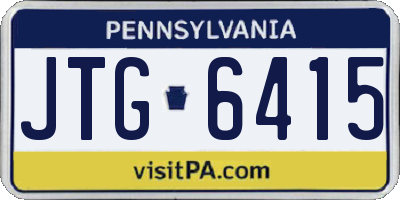 PA license plate JTG6415