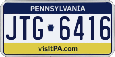 PA license plate JTG6416