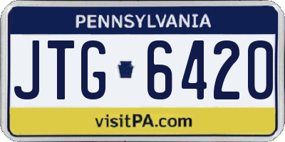 PA license plate JTG6420