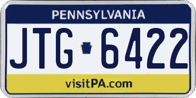 PA license plate JTG6422