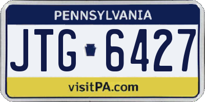 PA license plate JTG6427