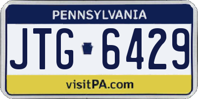 PA license plate JTG6429