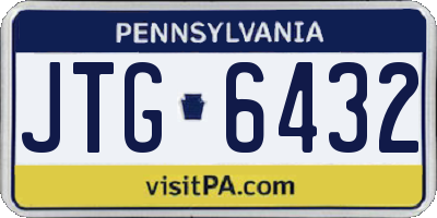 PA license plate JTG6432