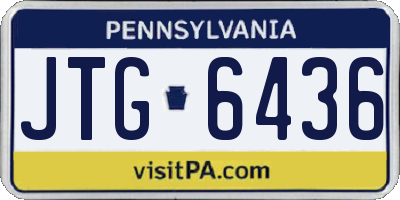 PA license plate JTG6436