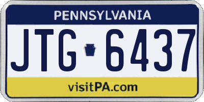 PA license plate JTG6437