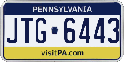 PA license plate JTG6443