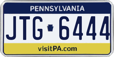 PA license plate JTG6444